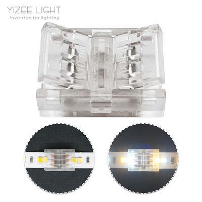 3 PIN 10mm PCB para PCB SMD Solderless LED Strip Connector Transparente