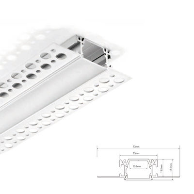 33*19mm Perfil de alumínio de gesso de gesso de parede seca embutida para faixa de LED