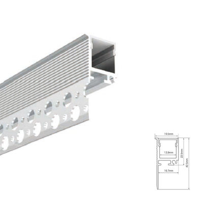 23*20 mm de alumínio, gesso e gesso, com perfil linear de LED recortado sem guarnição